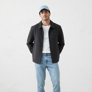 Structure Men's Charcoal Black Lightweight Shirt Jacket